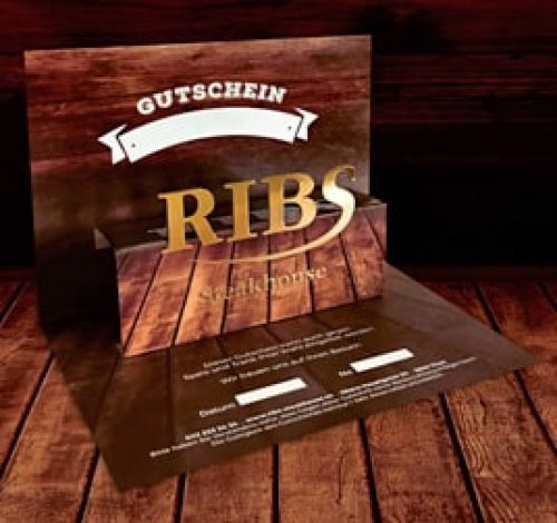 Ein Gutschein vom RIBS Steakhouse ist ein sehr beliebtes Geschenk